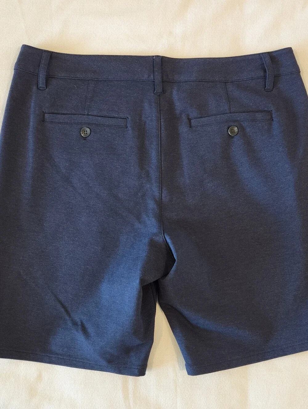 Paige Rickson Trouser Shorts Chinos Iced Indigo Sz 33 Transcend Knit